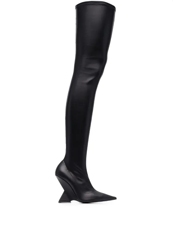 The Attico Cheope 110mm Leather above knee Boots Farfetch