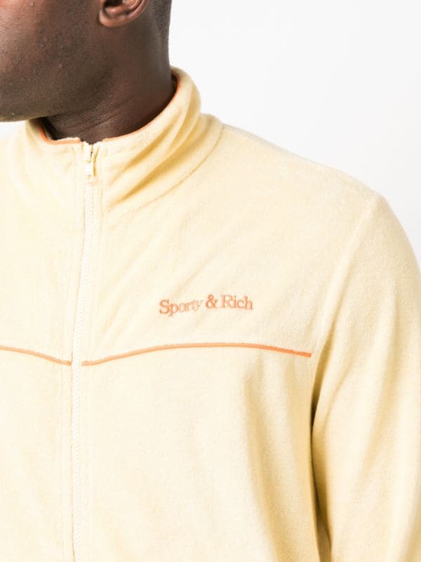 Sporty & Rich logo-embroidered Fleece Sweatshirt - Farfetch