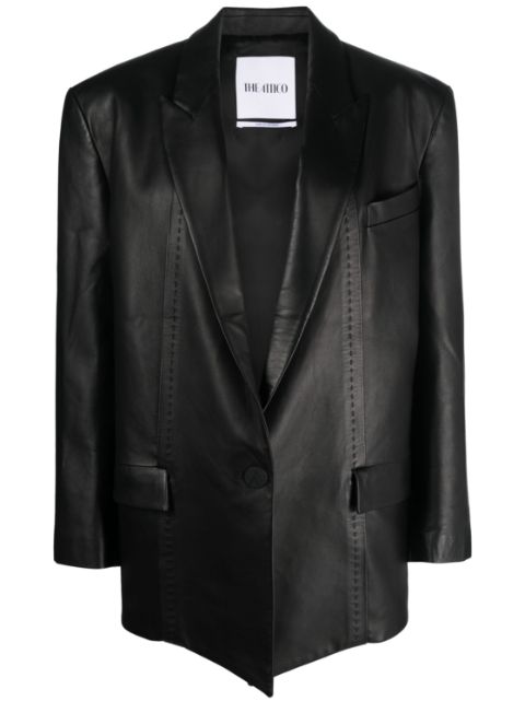 The Attico single-breasted leather blazer