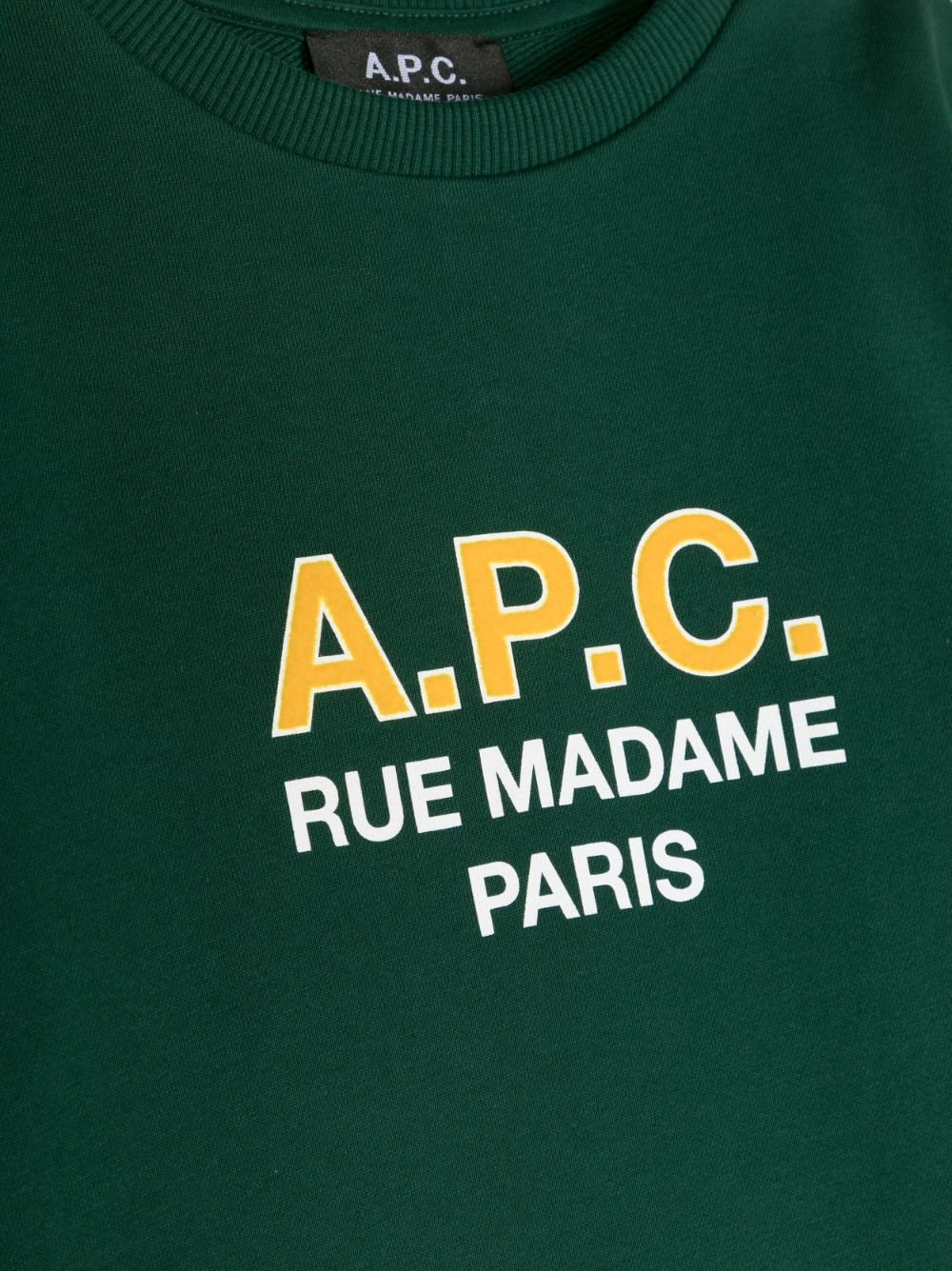 Shop Apc Logo-patch Cotton Sweatshirt In Green
