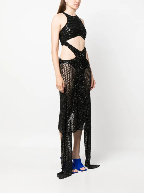 The Attico Magnolia スパンコールトリム ドレス | ブラック | FARFETCH JP