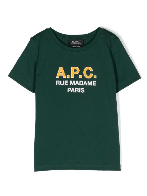 A.P.C. KIDS تيشيرت قطن بطبعة شعار الماركة 