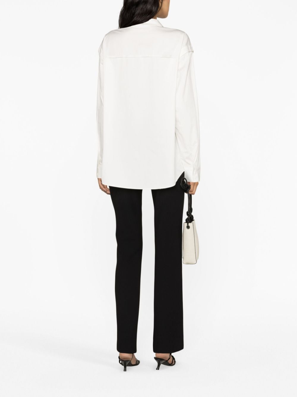 Shop St Agni Detachable Sleeve Shirt In White