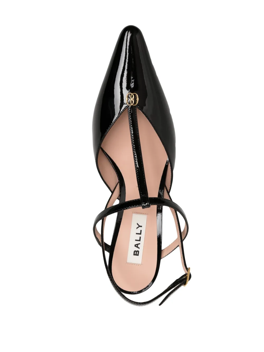 Shop Bally Logo-plaque 50mm Patent-leather Slingbacks In Black