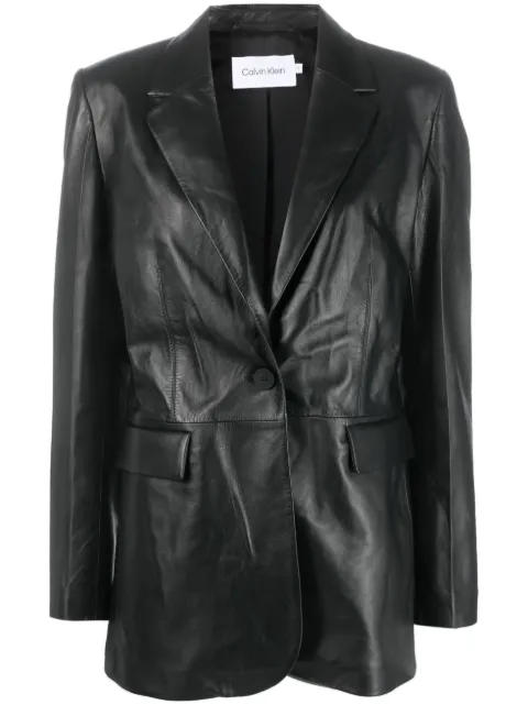 Calvin Klein buttoned leather blazer