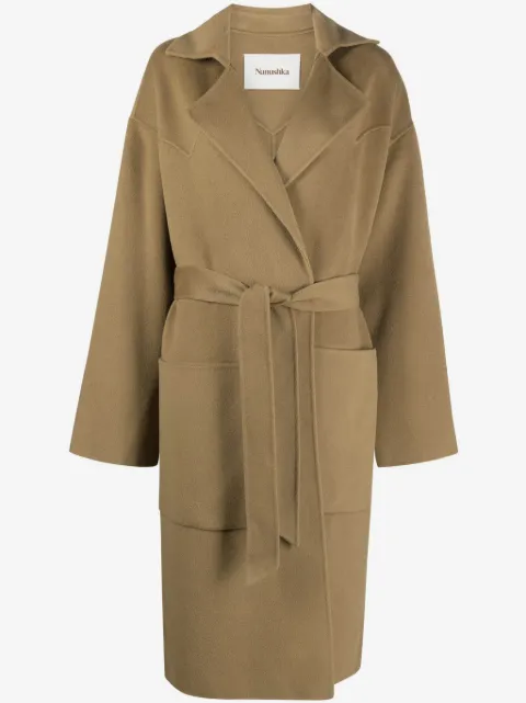 Nanushka manteau mi-long à taille ceinturée