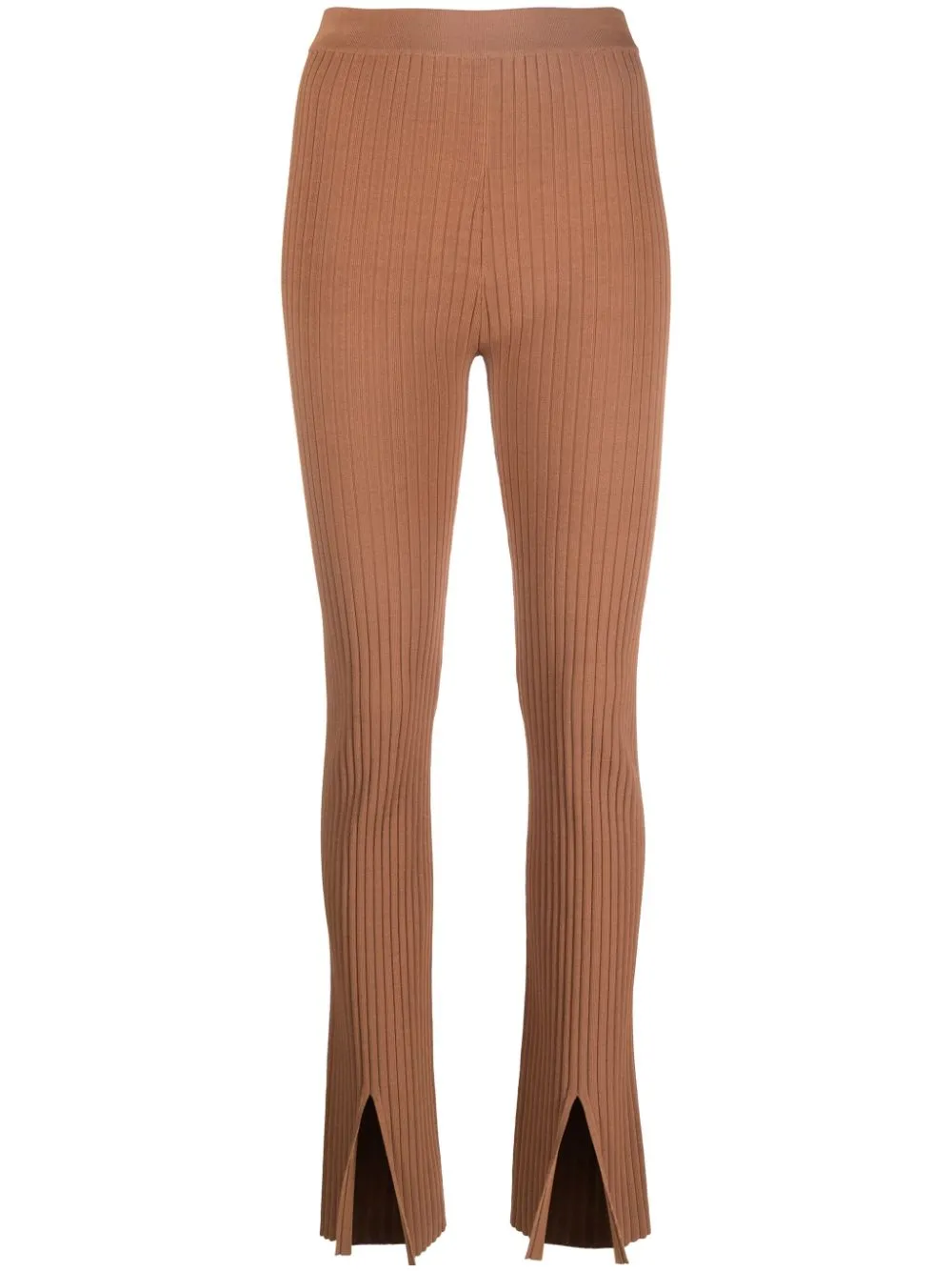 Nanushka Front-slit Leggings In Brown