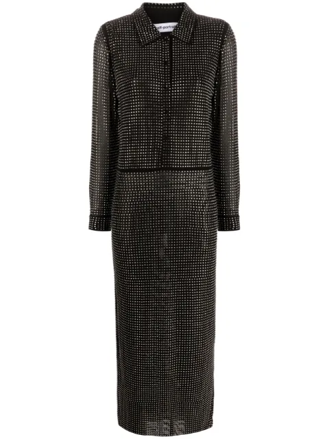 Self-Portrait embellished midi shirtdress