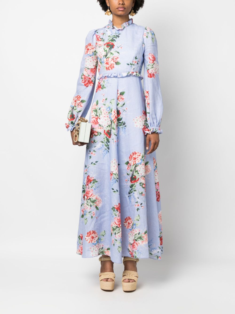 Forte Dei Marmi Couture Maxi-jurk met bloemenprint - Blauw