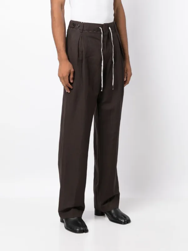 Maison Margiela ドローストリング ストレートパンツ | ブラウン