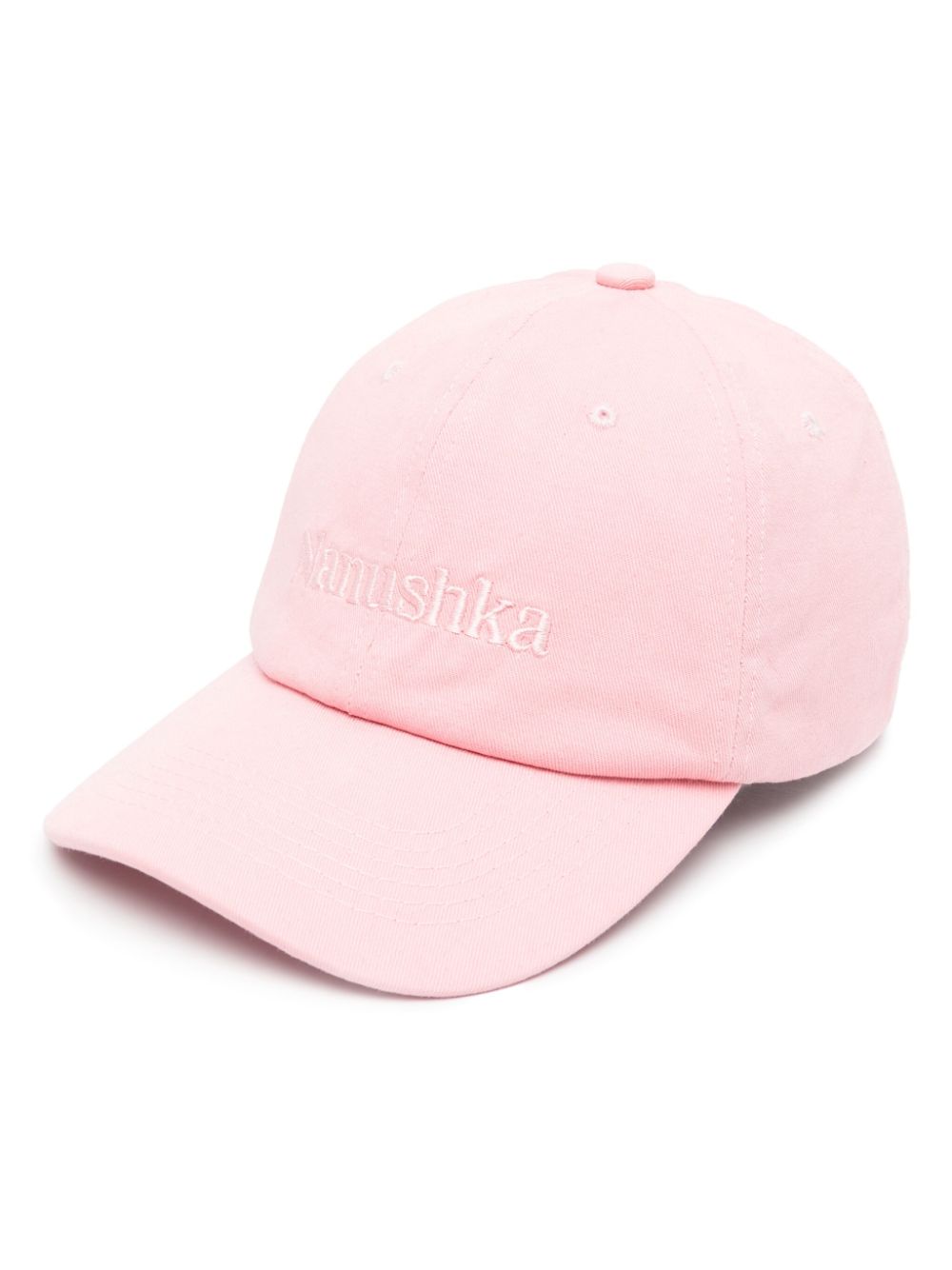 nanushka casquette en coton à logo brodé - rose