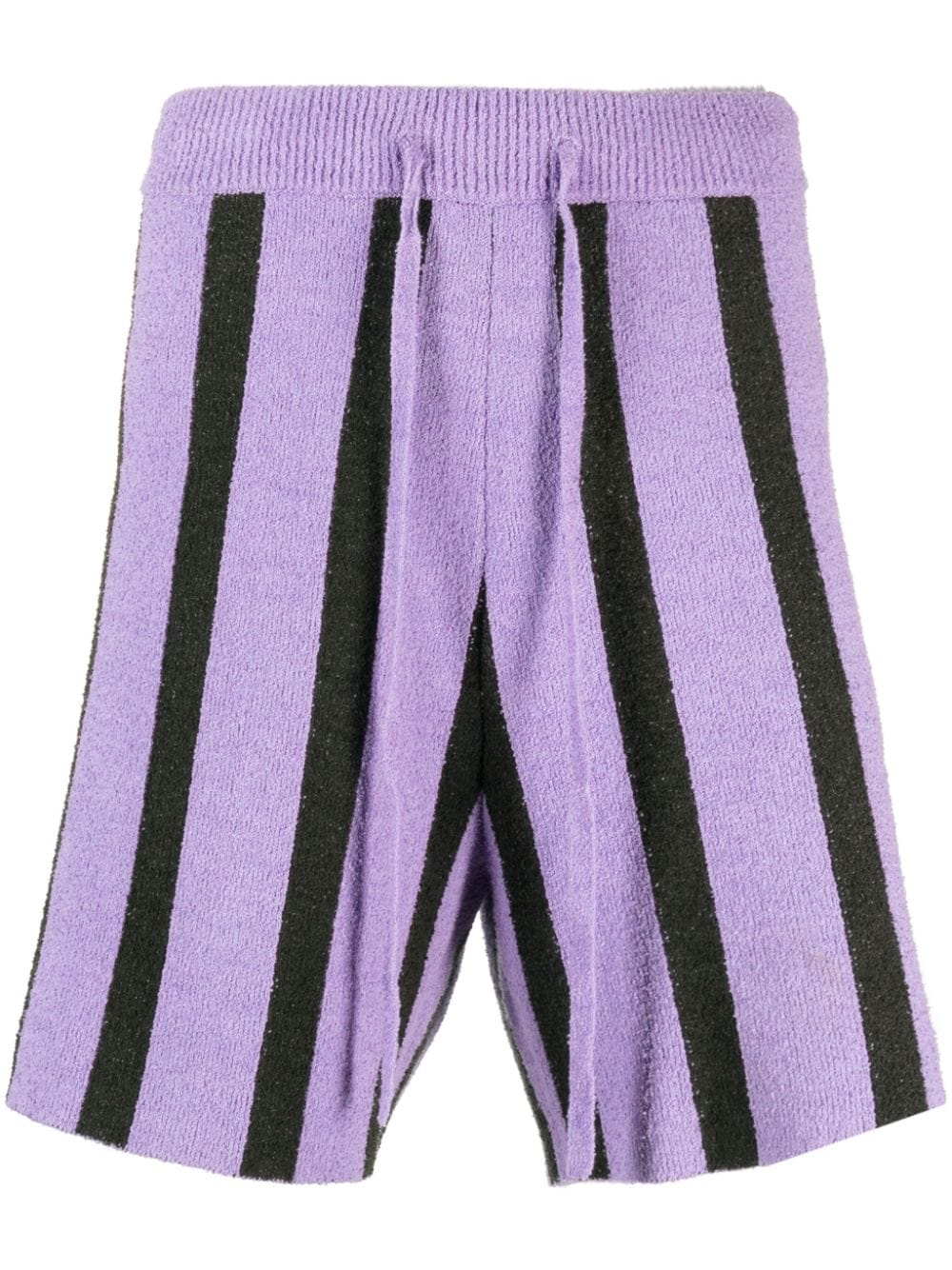 Nanushka Walter 条纹毛巾布短裤 In Purple
