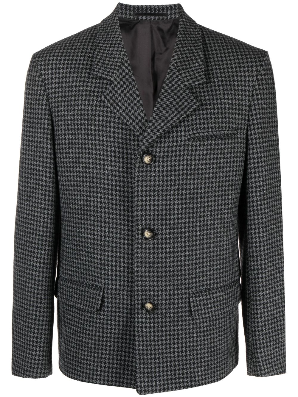 Shop Nanushka Houndstooth Single-breasted Blazer In Black