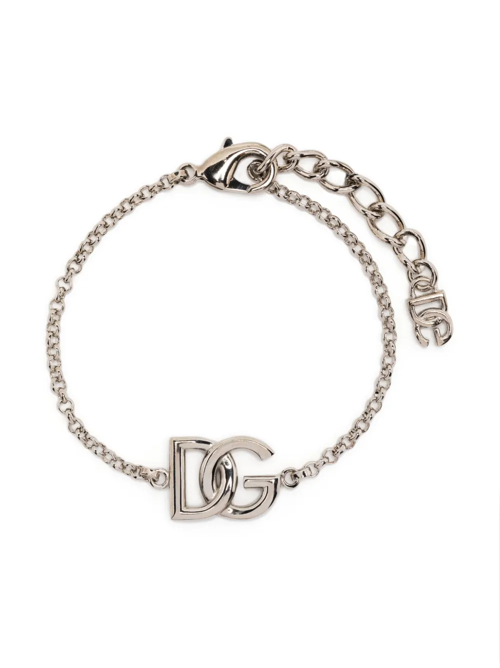 Dolce & Gabbana Logo-plaque Polished-finish Bracelet In Metallic