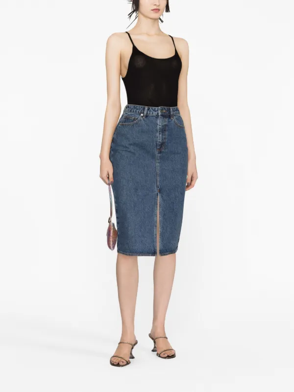 Denim pencil on sale skirt zara