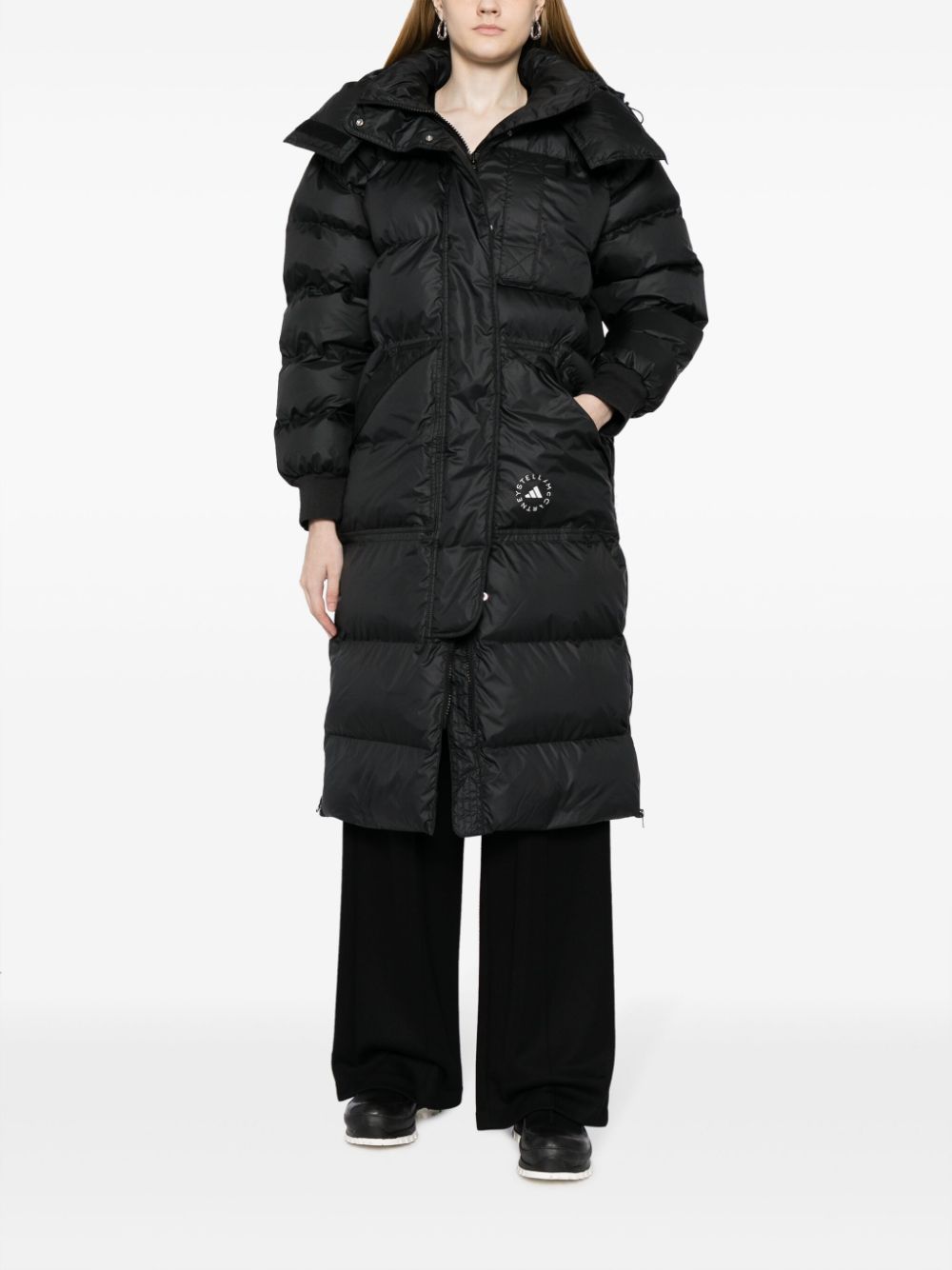 Shop Adidas By Stella Mccartney Truenature Hooded Padded Coat In Black