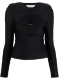 Self-Portrait ruched cut-out top - Black