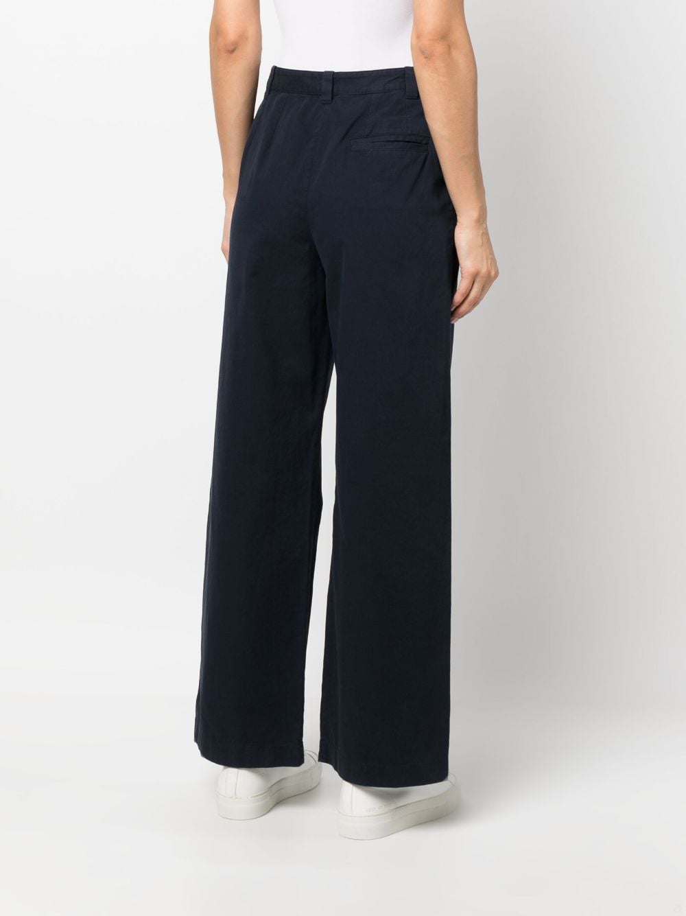 Shop Apc Wide-leg Cotton Trousers In Blue