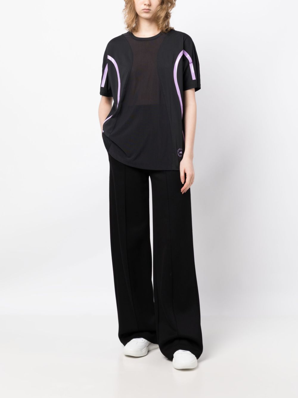 Shop Adidas By Stella Mccartney Truepace Performance T-shirt In 黑色