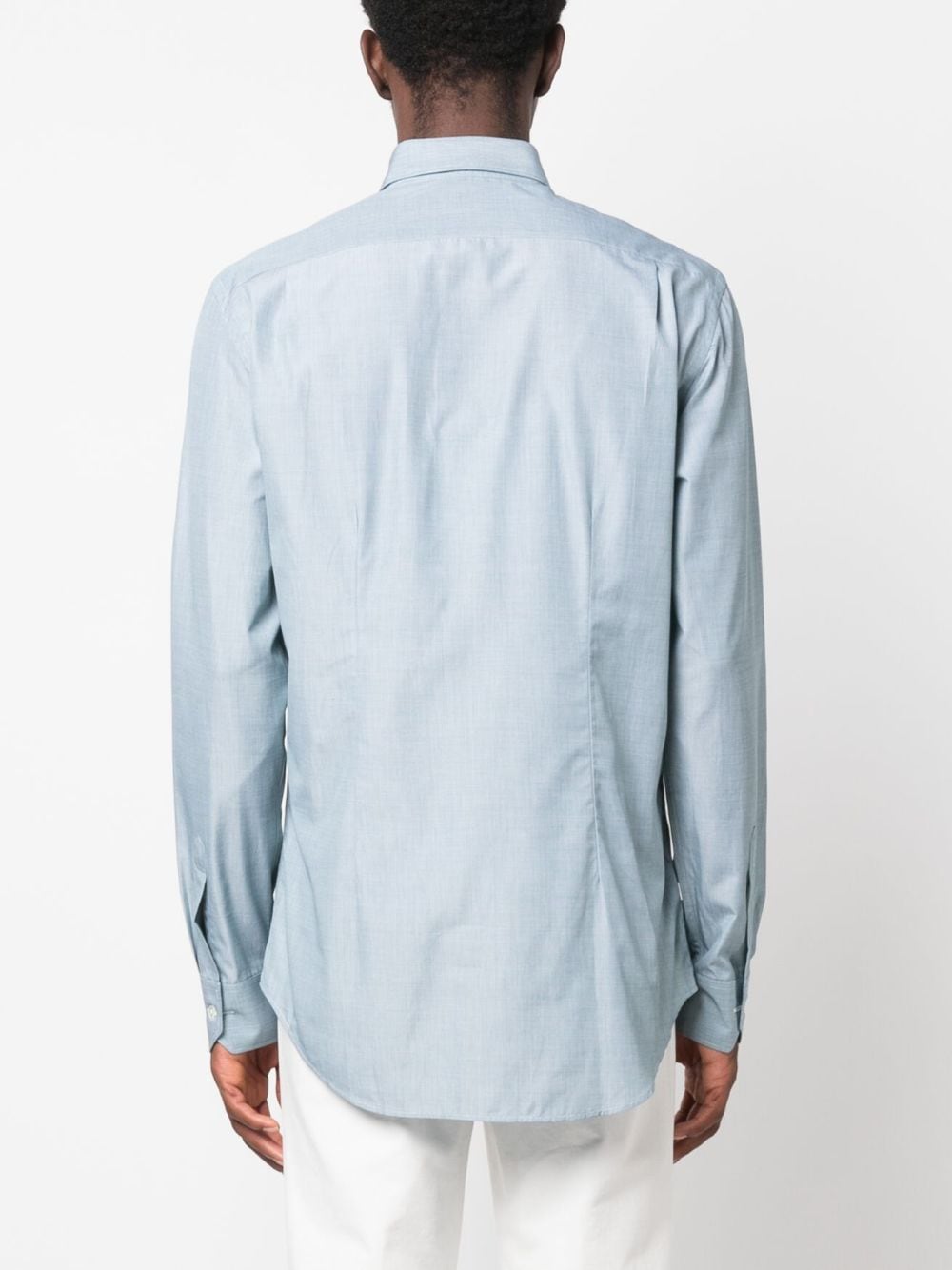 Shop Paul Smith Long-sleeved Cotton Shirt In Green