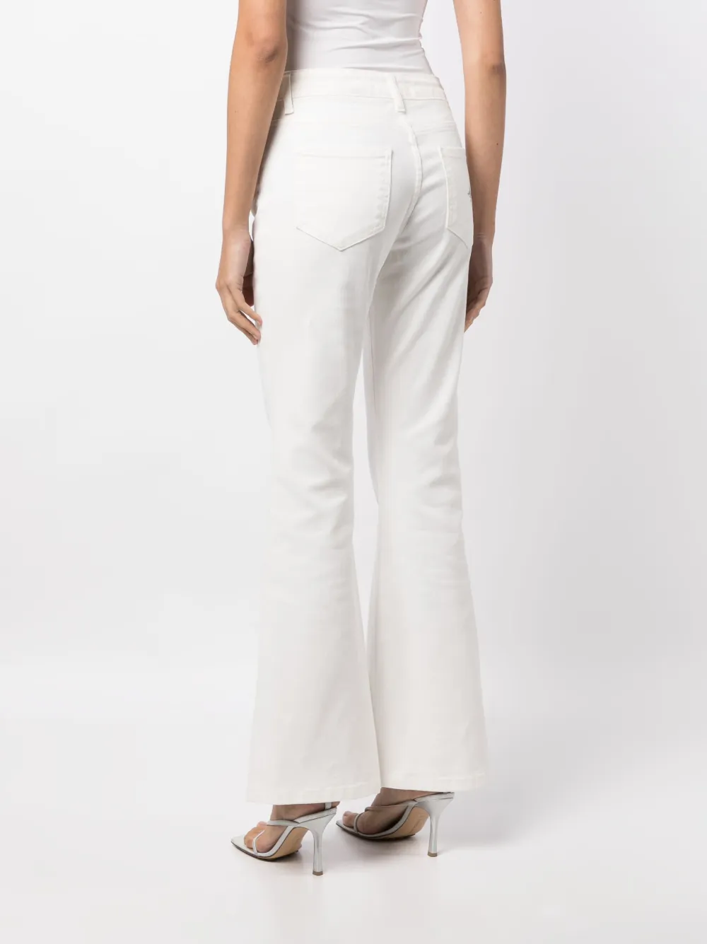 Shop Madison.maison Star-print High-rise Flared Jeans In Weiss