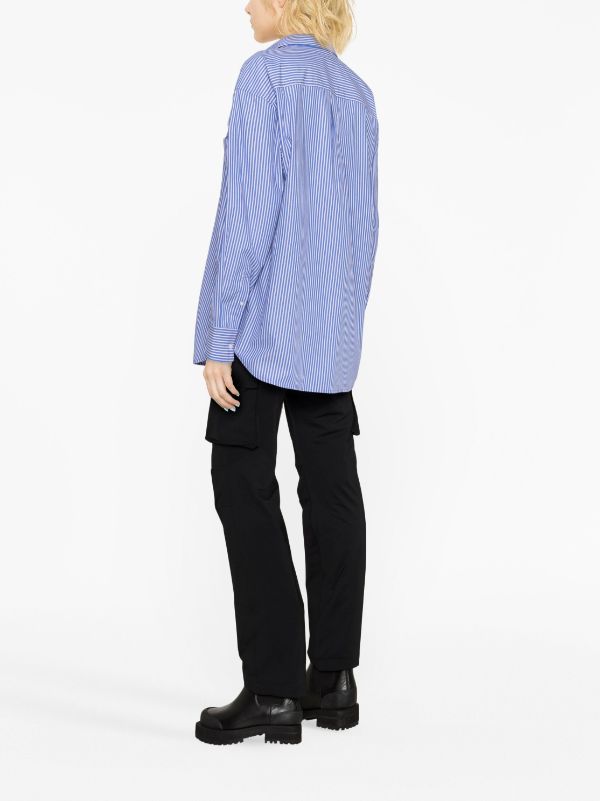 Alexander Wang logo-appliqué Striped Boyfriend Shirt - Farfetch