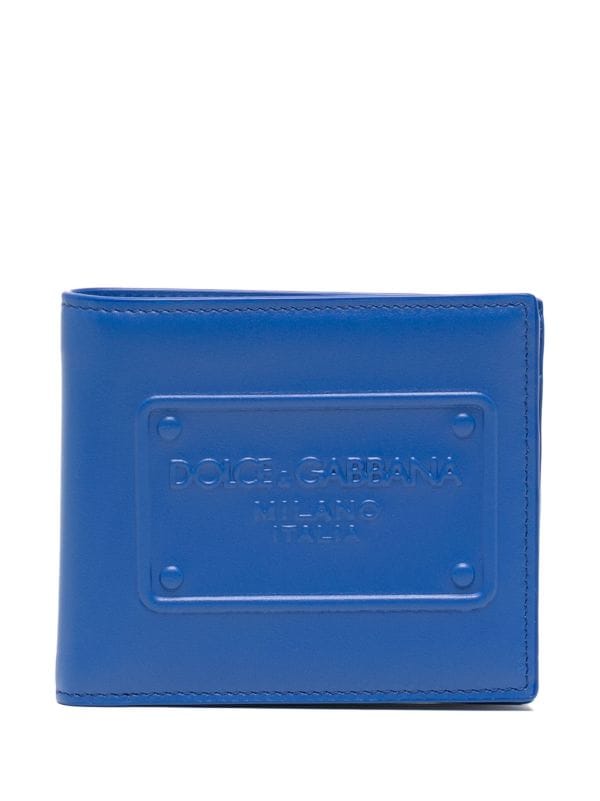Logo Embossed Genuine Leather Bi-Fold Wallet