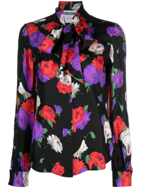 Moschino Blusa de seda floral