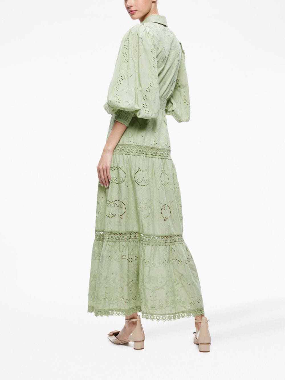 Shop Alice And Olivia Lily Shirt Dress In Green