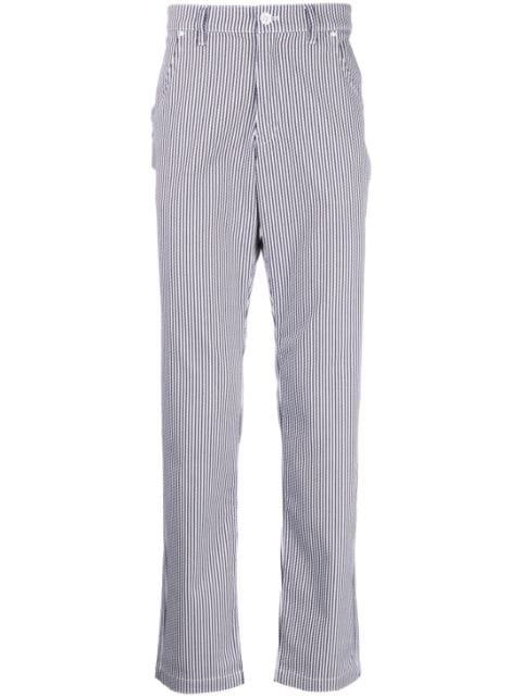 PEARLY GATES logo-embroidered striped trousers