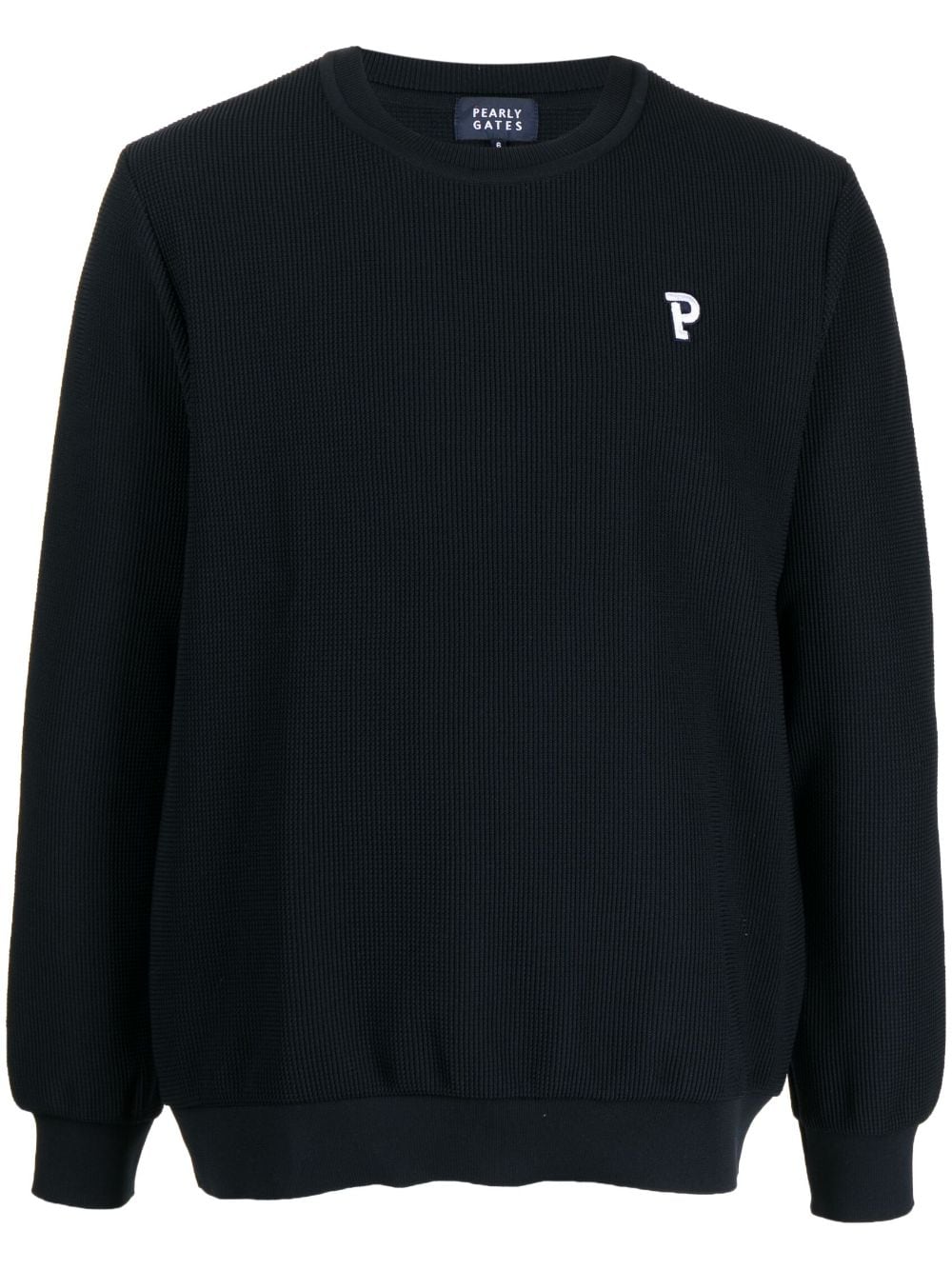 logo-patch crew neck sweater