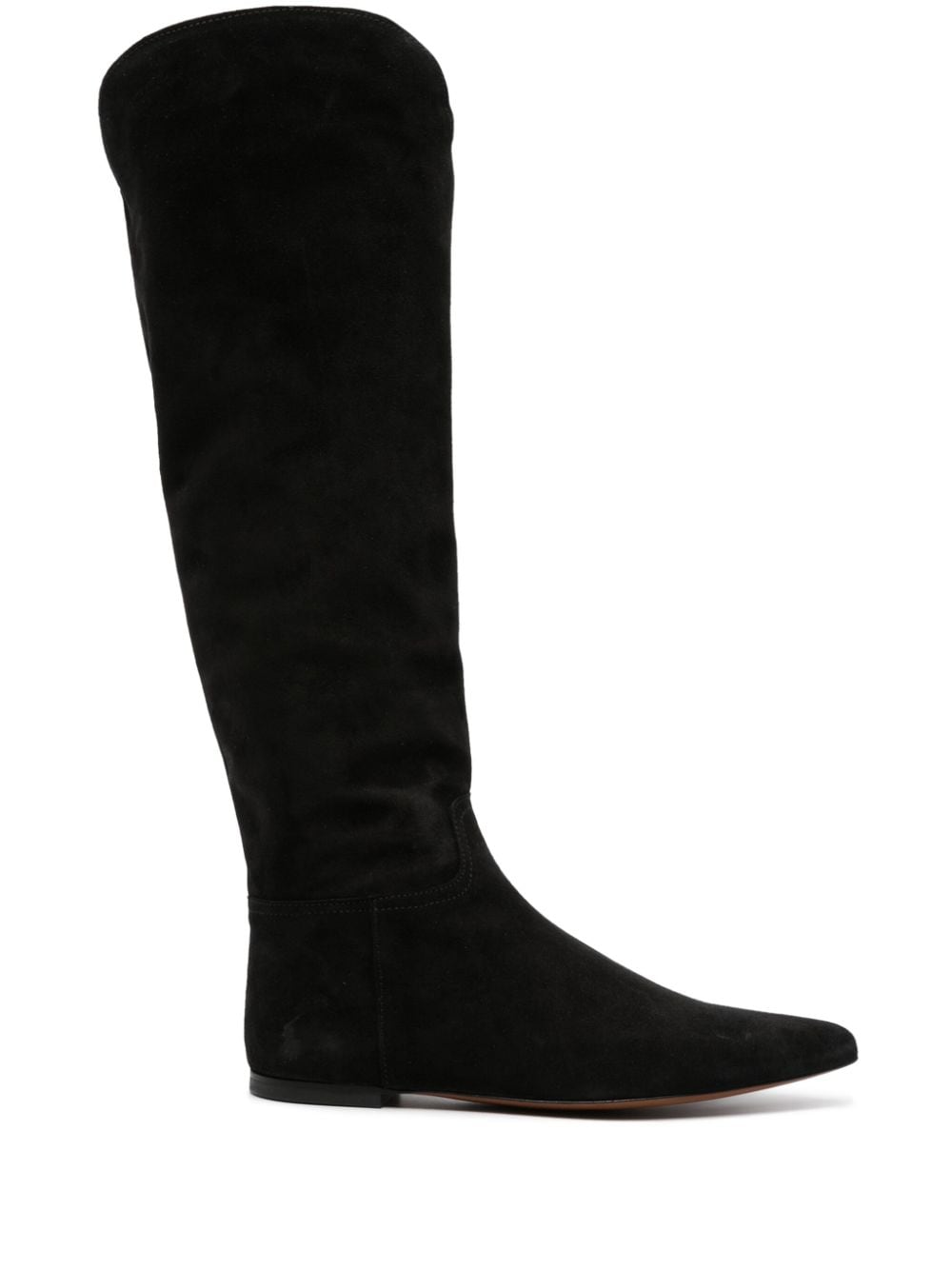 Polo Ralph Lauren Knee-high Leather Boots In Black