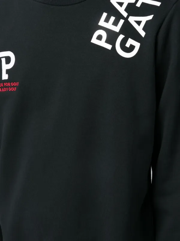 PEARLY GATES logo-print crew-neck Sweatshirt | Black | FARFETCH