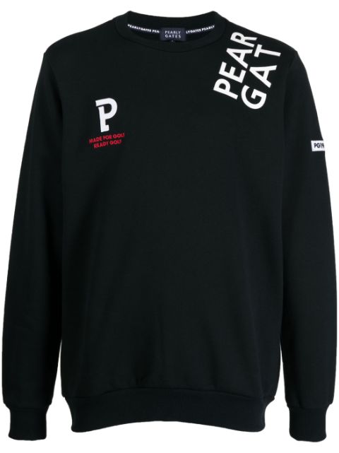 PEARLY GATES logo-print crew-neck sweatshirt