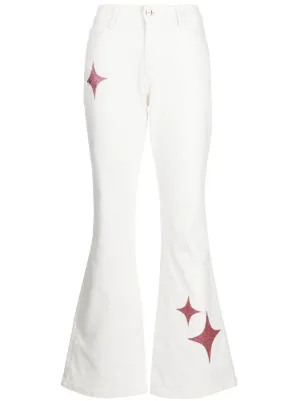 Star print flare sales jeans