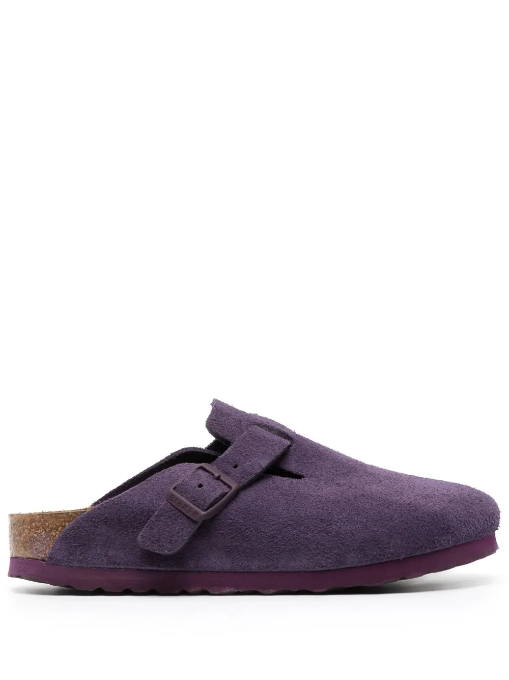 Birkenstock claquettes Boston en daim à logo embossé - Violet Birkenstock claquettes Boston en daim à logo embossé - Violet