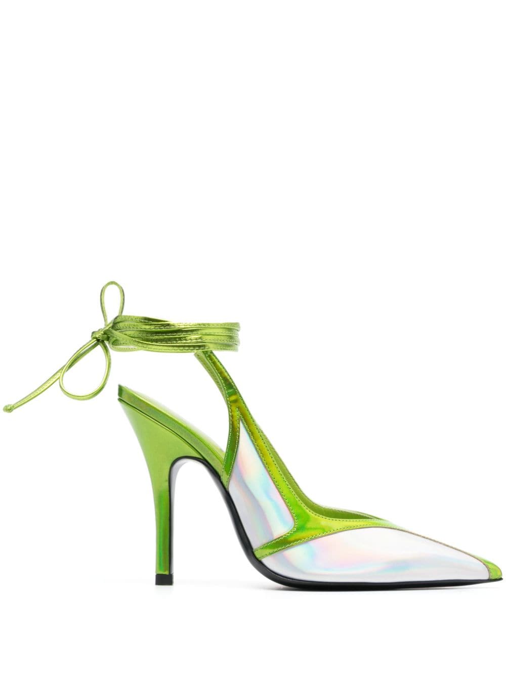 Shop Attico Venus 120mm Leather Pumps In Green