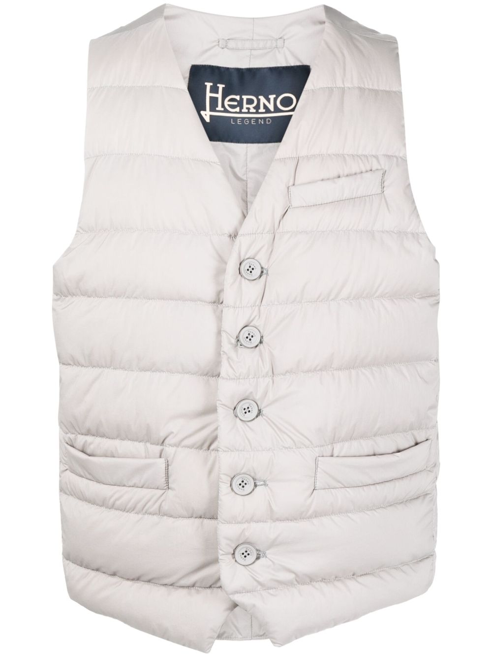 Herno Buttoned Padded Gilet In Beige