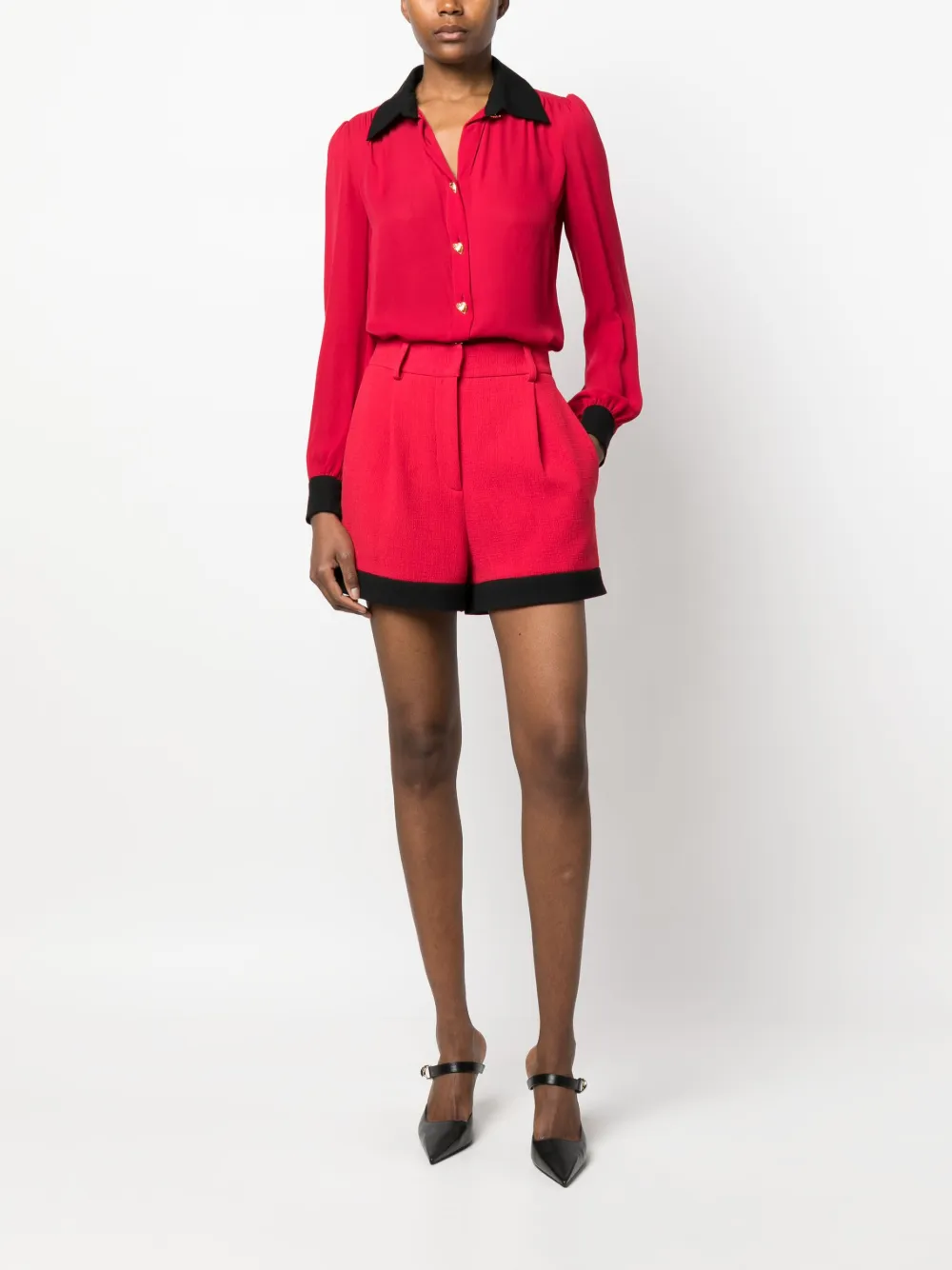 Moschino Blouse met gespreide kraag - Rood