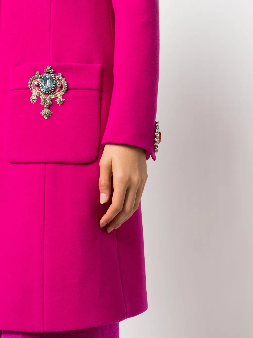 Moschino Mantel met enkele rij knopen Roze