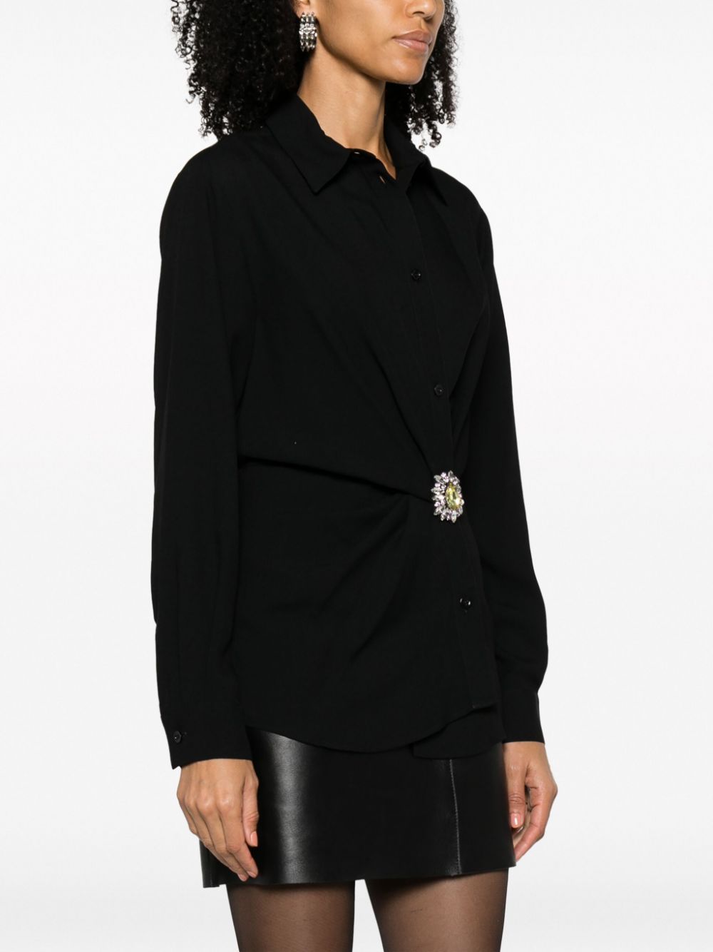 Moschino Blouse verfraaid met broche Zwart