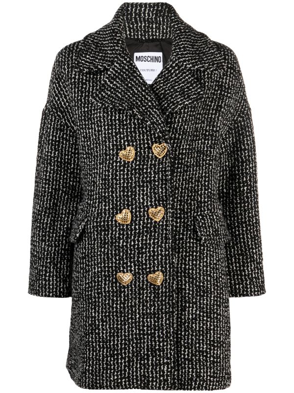 Bouclé accents velvety coat, Moschino Jeans, Shop Women's Designer and  Luxury-Label Coats online