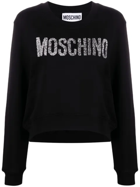 Moschino sudadera con logo y glitter