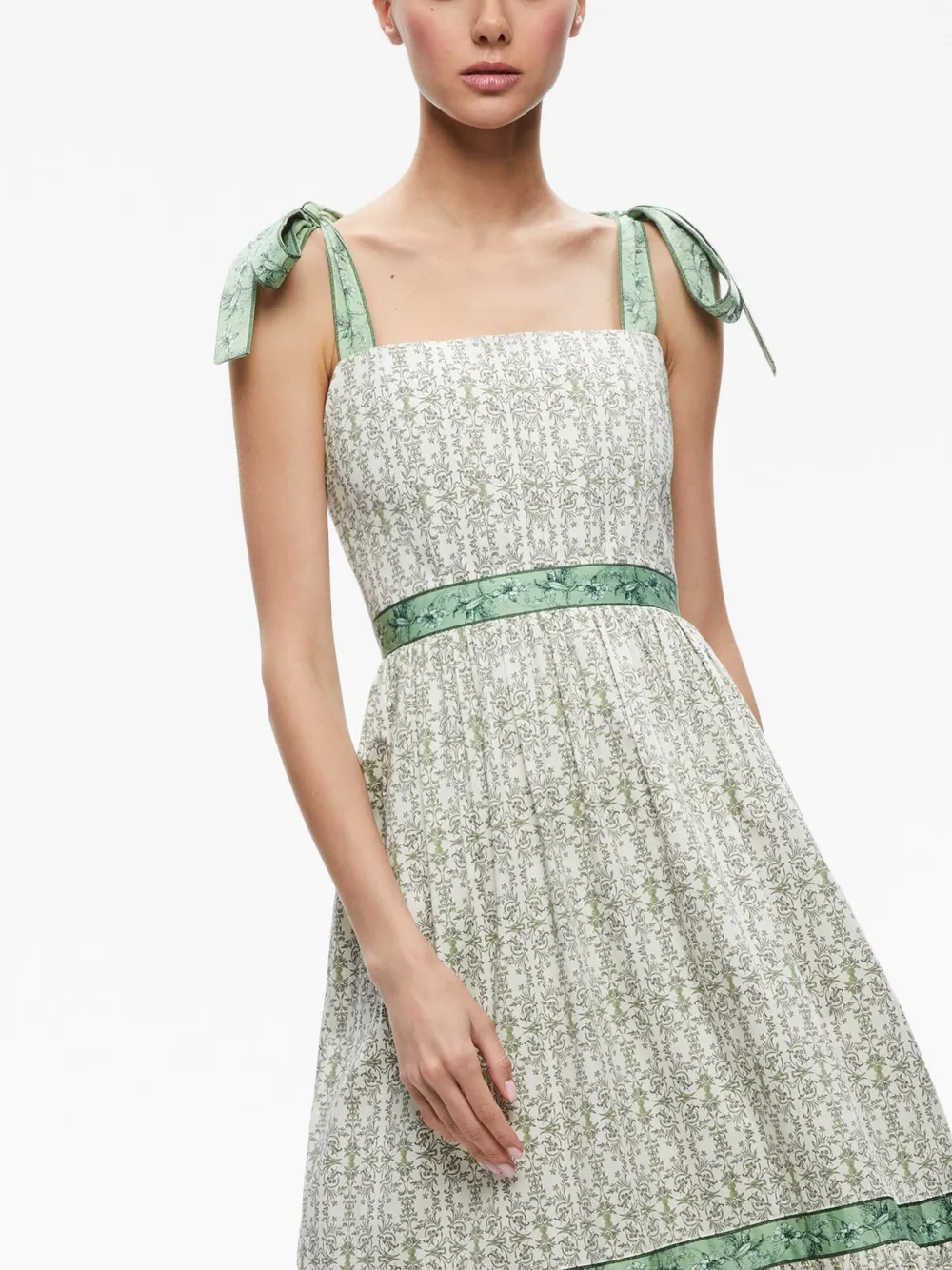 alice and olivia breslin corset midi dress Alice + Olivia Breslin Corset Midi Dress in Republic Geo