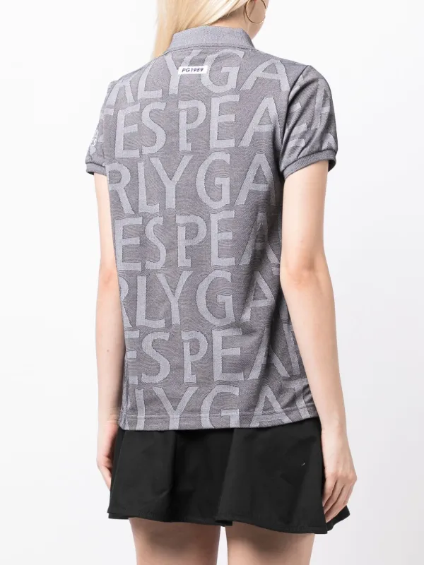 PEARLY GATES - 新品未使用 ラッセルノ RUSSELUNO NOISE LOGO POLO PEARLY GATES logo-jacquard Polo Shirt | Black | FARFETCH