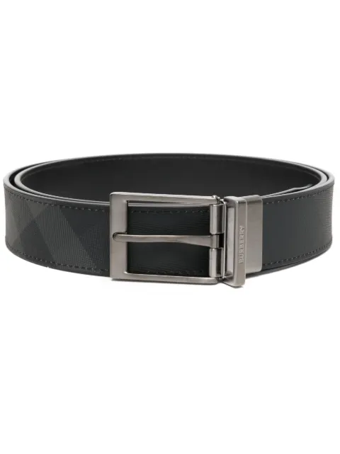 Burberry reversible check-print leather belt Men