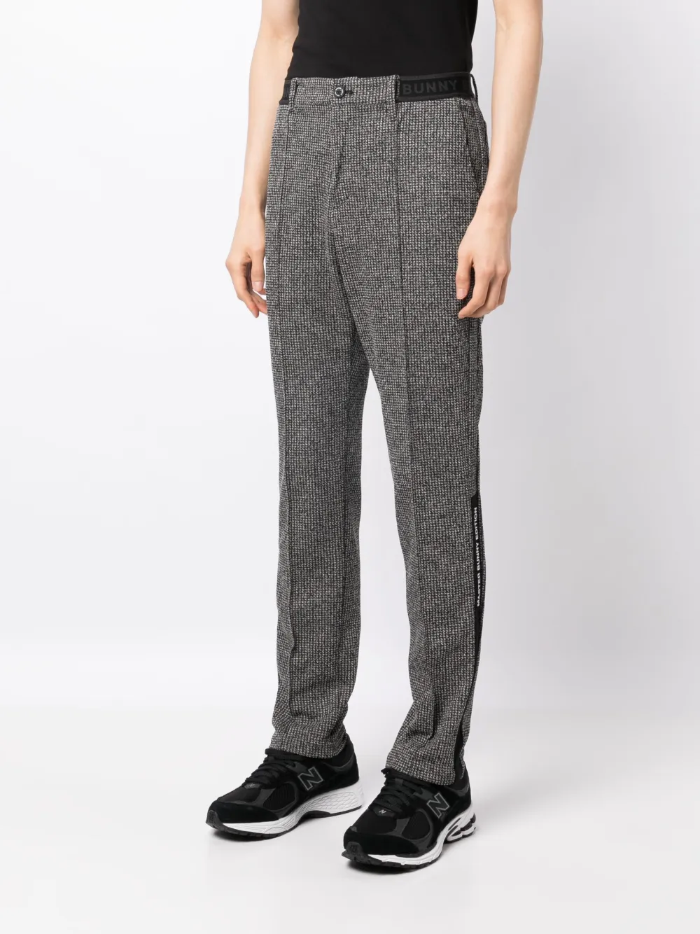 Master Bunny Edition Logo-patch Jacquard Checked Pants In Grey