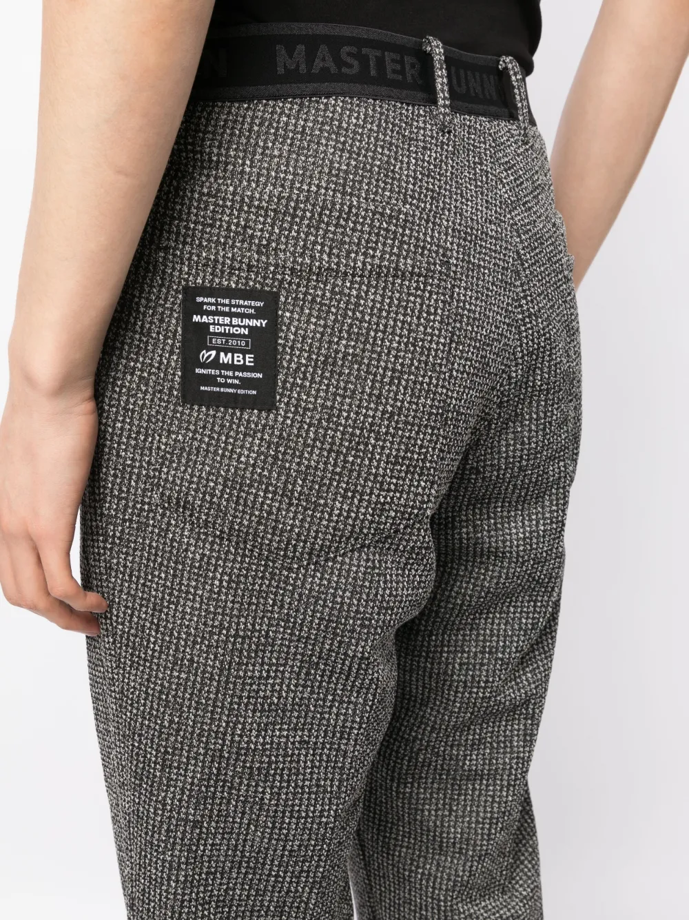 Master Bunny Edition Logo-patch Jacquard Checked Pants In Grey