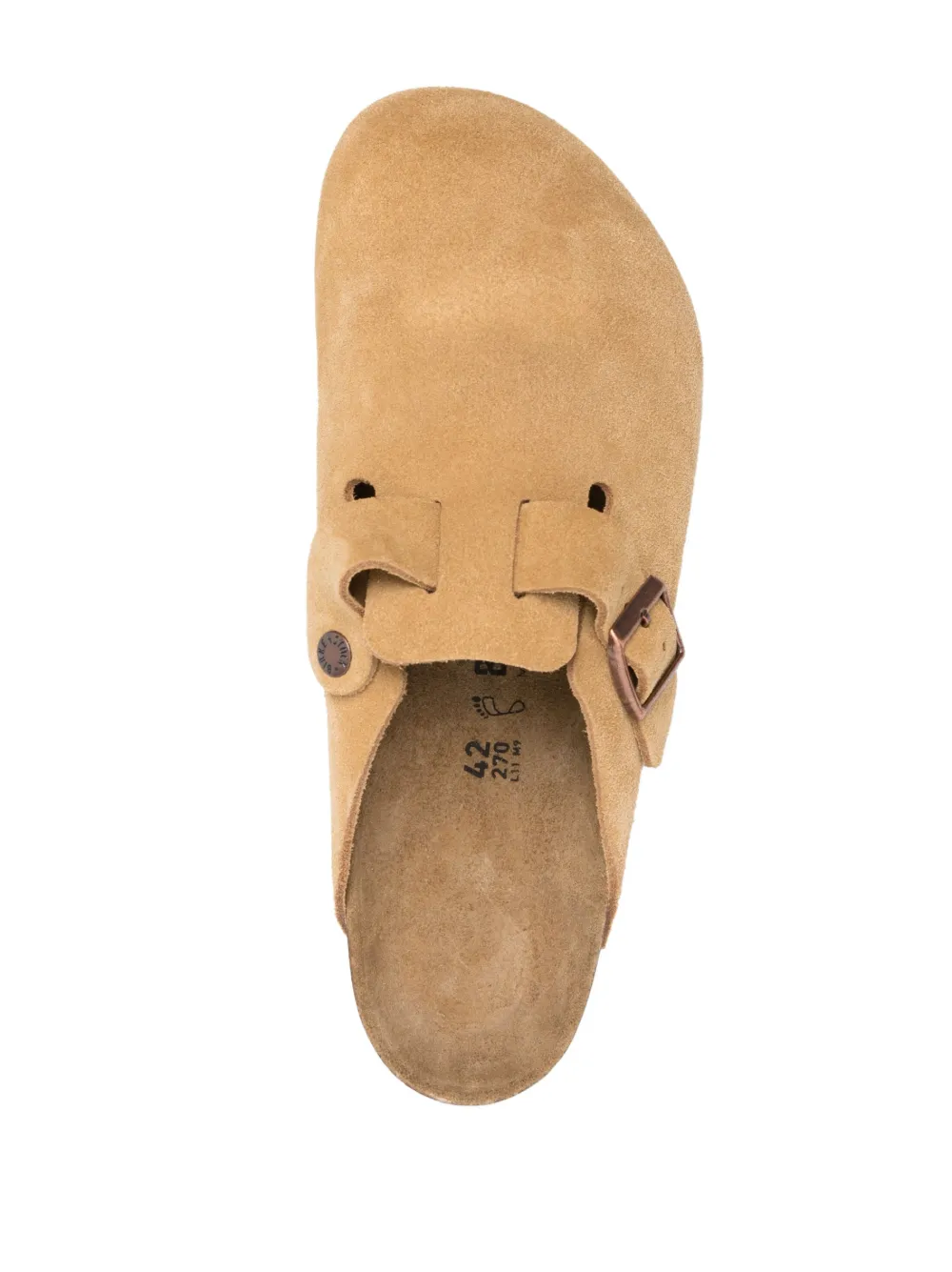 Shop Birkenstock Boston Suede Slides In Neutrals