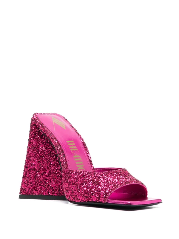 The Attico Devon 115mm Glitter Mules | Pink | FARFETCH TW
